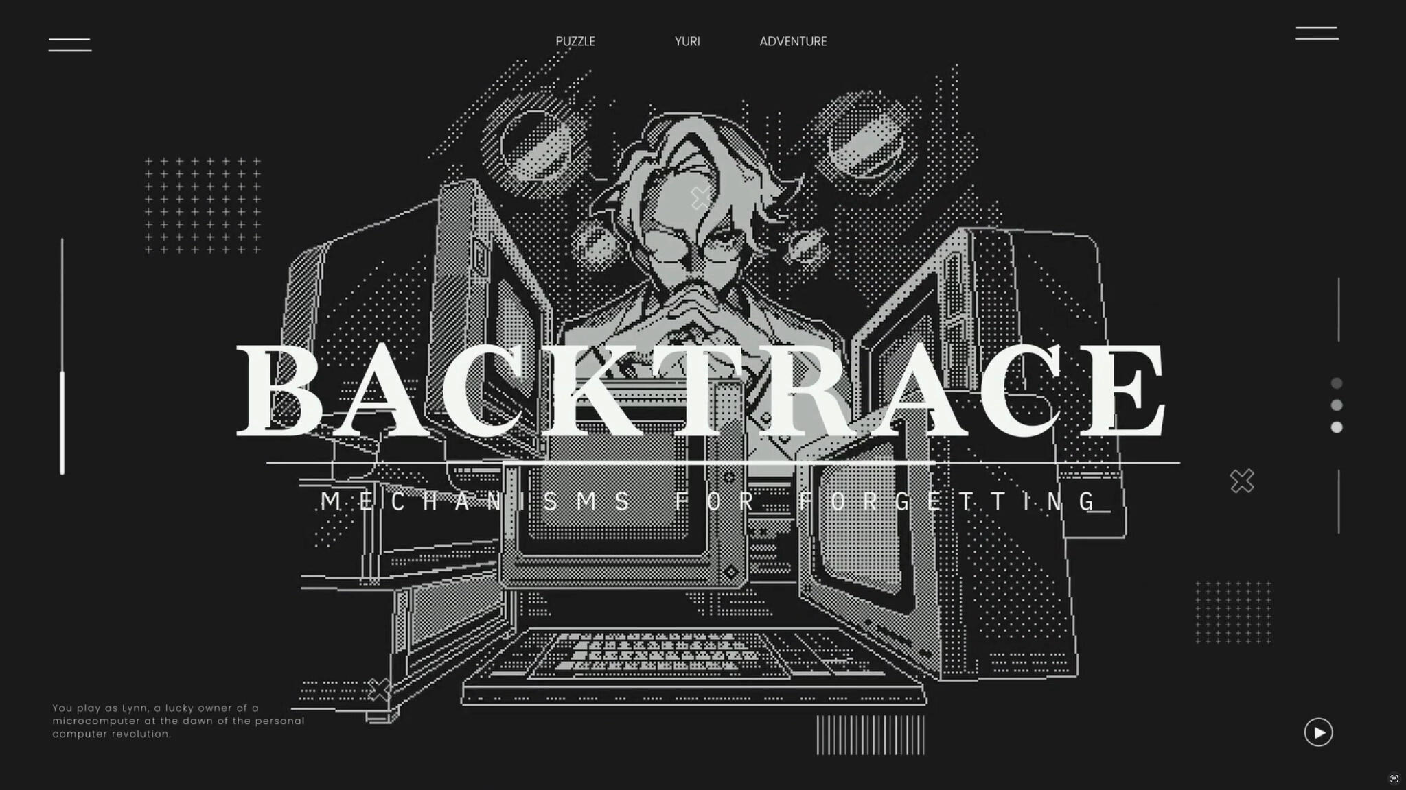 Backtrace: Mechanisms for Forgetting. The current in progress work of Petallix games. 1980's computer yuri.